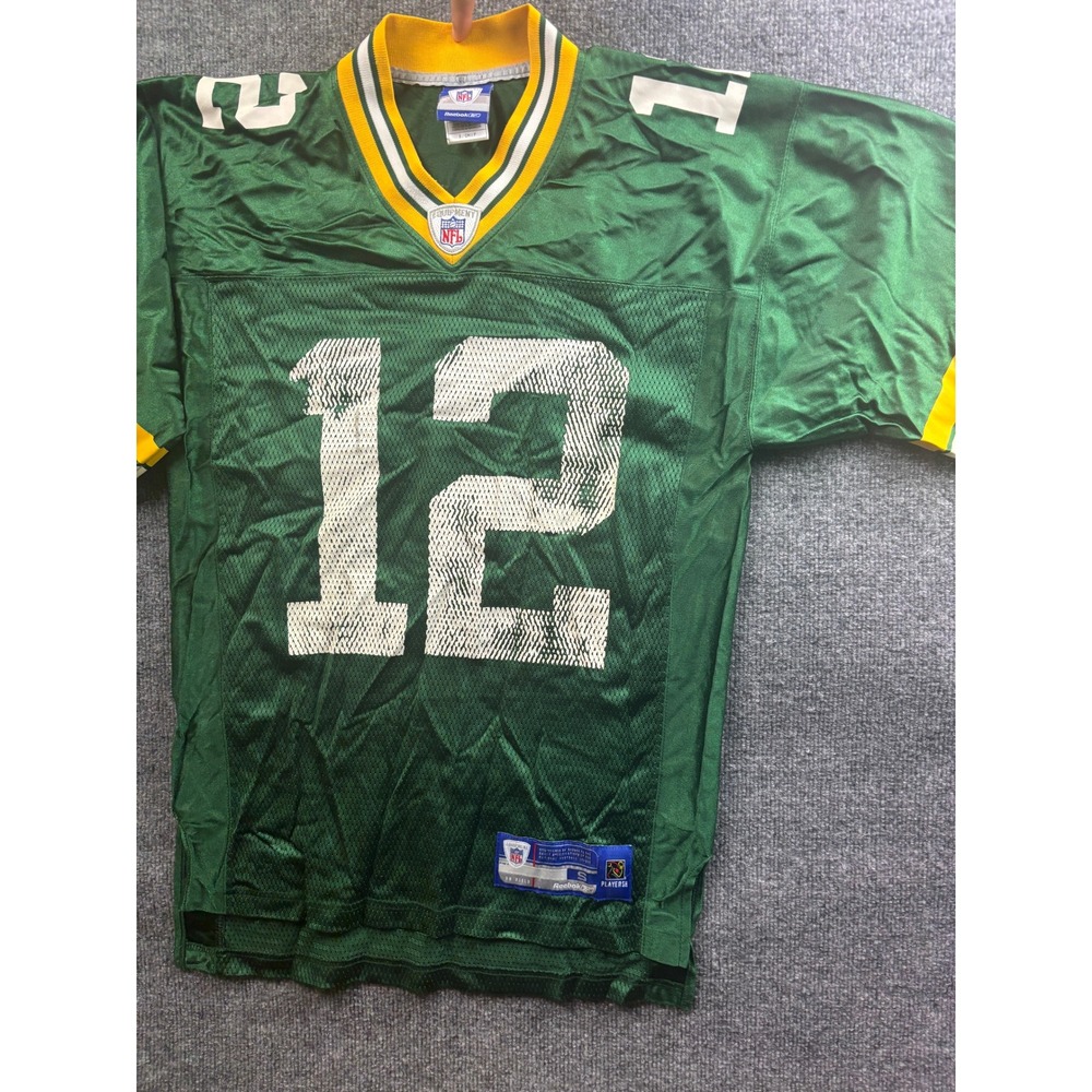 Reebok NFL Jersey Men Small Green Aaron Rodgers 12 Green Bay Packers Mesh
